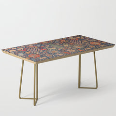 17th Century Persian Rug Print with Animals Coffee Table