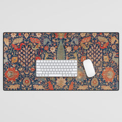 17th Century Persian Rug Print with Animals Desk Mat
