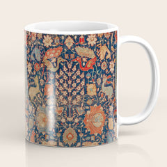 17th Century Persian Rug Print with Animals Coffee Mug