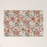 70s flowers - 70s, retro, spring, floral, florals, floral pattern, retro flowers, boho, hippie, earthy, muted Welcome Mat
