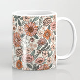 70s flowers - 70s, retro, spring, floral, florals, floral pattern, retro flowers, boho, hippie, earthy, muted Coffee Mug