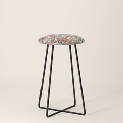 70s flowers - 70s, retro, spring, floral, florals, floral pattern, retro flowers, boho, hippie, earthy, muted Stool