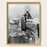 1930 Margaret Bourke-White atop of the world New York City skyline black and white photograph Serving Tray