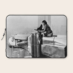 1930 Margaret Bourke-White atop of the world New York City skyline black and white photograph Laptop Sleeve