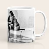 1930 Margaret Bourke-White atop of the world New York City skyline black and white photograph Coffee Mug