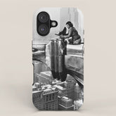 1930 Margaret Bourke-White atop of the world New York City skyline black and white photograph iPhone Case