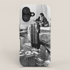 1930 Margaret Bourke-White atop of the world New York City skyline black and white photograph iPhone Case