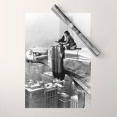 1930 Margaret Bourke-White atop of the world New York City skyline black and white photograph Wrapping Paper