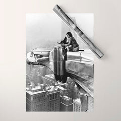 1930 Margaret Bourke-White atop of the world New York City skyline black and white photograph Wrapping Paper