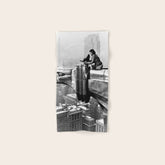 1930 Margaret Bourke-White atop of the world New York City skyline black and white photograph Bath Towel