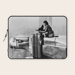 1930 Margaret Bourke-White atop of the world New York City skyline black and white photograph Laptop Sleeve