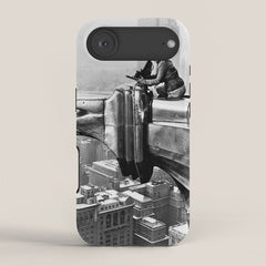 1930 Margaret Bourke-White atop of the world New York City skyline black and white photograph iPhone Case