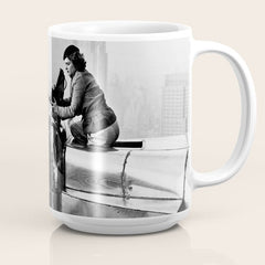 1930 Margaret Bourke-White atop of the world New York City skyline black and white photograph Coffee Mug