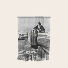 1930 Margaret Bourke-White atop of the world New York City skyline black and white photograph Wall Hanging