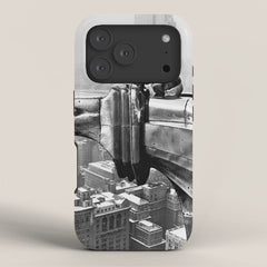 1930 Margaret Bourke-White atop of the world New York City skyline black and white photograph iPhone Case