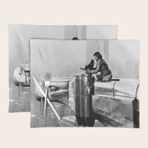1930 Margaret Bourke-White atop of the world New York City skyline black and white photograph Placemat