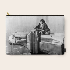 1930 Margaret Bourke-White atop of the world New York City skyline black and white photograph Carry All Pouch