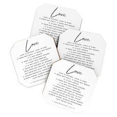 1 Corinthians 13 Love Is Patient Love Is Kind Love Never Fails Bible Verse Print Scripture Christian Coaster