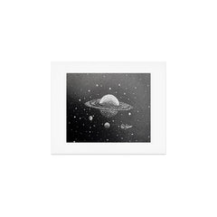 "Saturn's Moons" Outer Space Original Art, Planets, Galaxy Wall Decor Art Print