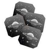 "Saturn's Moons" Outer Space Original Art, Planets, Galaxy Wall Decor Coaster
