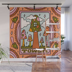 16. Tower Tarot Mushroom Wall Mural