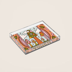 16. Tower Tarot Mushroom Acrylic Tray