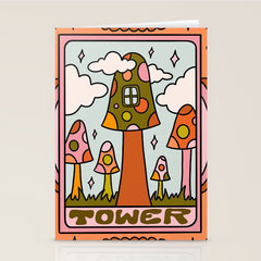 16. Tower Tarot Mushroom Stationery Card