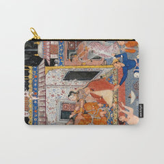 -India, Mughal, Reign of Akbar, 16th century - Page from Tales of a Parrot (Tuti-nama)- Eighth night- The deceitful wife a - 1962 Carry All Pouch