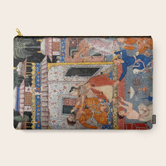 -India, Mughal, Reign of Akbar, 16th century - Page from Tales of a Parrot (Tuti-nama)- Eighth night- The deceitful wife a - 1962 Carry All Pouch