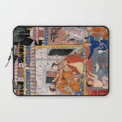 -India, Mughal, Reign of Akbar, 16th century - Page from Tales of a Parrot (Tuti-nama)- Eighth night- The deceitful wife a - 1962 Laptop Sleeve