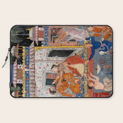 -India, Mughal, Reign of Akbar, 16th century - Page from Tales of a Parrot (Tuti-nama)- Eighth night- The deceitful wife a - 1962 Laptop Sleeve