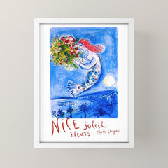 1962 FRANCE Marc Chagall Nice Soleil Fleurs Travel Poster Mini Art Print