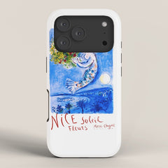 1962 FRANCE Marc Chagall Nice Soleil Fleurs Travel Poster iPhone Case