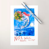 1962 FRANCE Marc Chagall Nice Soleil Fleurs Travel Poster Wrapping Paper