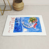 1962 FRANCE Marc Chagall Nice Soleil Fleurs Travel Poster Rug