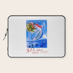 1962 FRANCE Marc Chagall Nice Soleil Fleurs Travel Poster Laptop Sleeve