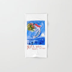 1962 FRANCE Marc Chagall Nice Soleil Fleurs Travel Poster Bath Towel