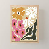 70's Retro garden Mini Art Print