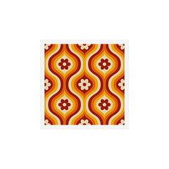 70s Groovy Daisy Ovals Pattern Art Print