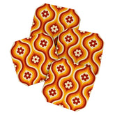 70s Groovy Daisy Ovals Pattern Coaster