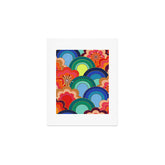70s rainbow flowers sunset colors Art Print