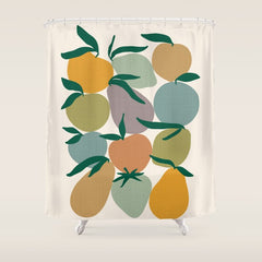 2025 EARTHY FRUIT MARKET CALENDAR Shower Curtain