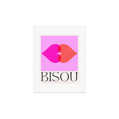 BISOU' Vibrant Minimal French Love kiss Art Art Print