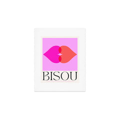 BISOU' Vibrant Minimal French Love kiss Art Art Print