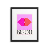 BISOU' Vibrant Minimal French Love kiss Art Framed Art Print