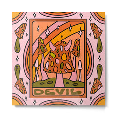 15. Devil Tarot Mushroom Metal Print