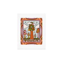16. Tower Tarot Mushroom Art Print