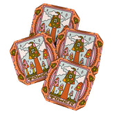 16. Tower Tarot Mushroom Coaster