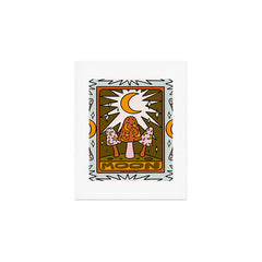 18. Moon Tarot Mushroom Art Print