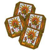 19. Sun Tarot Mushroom Coaster